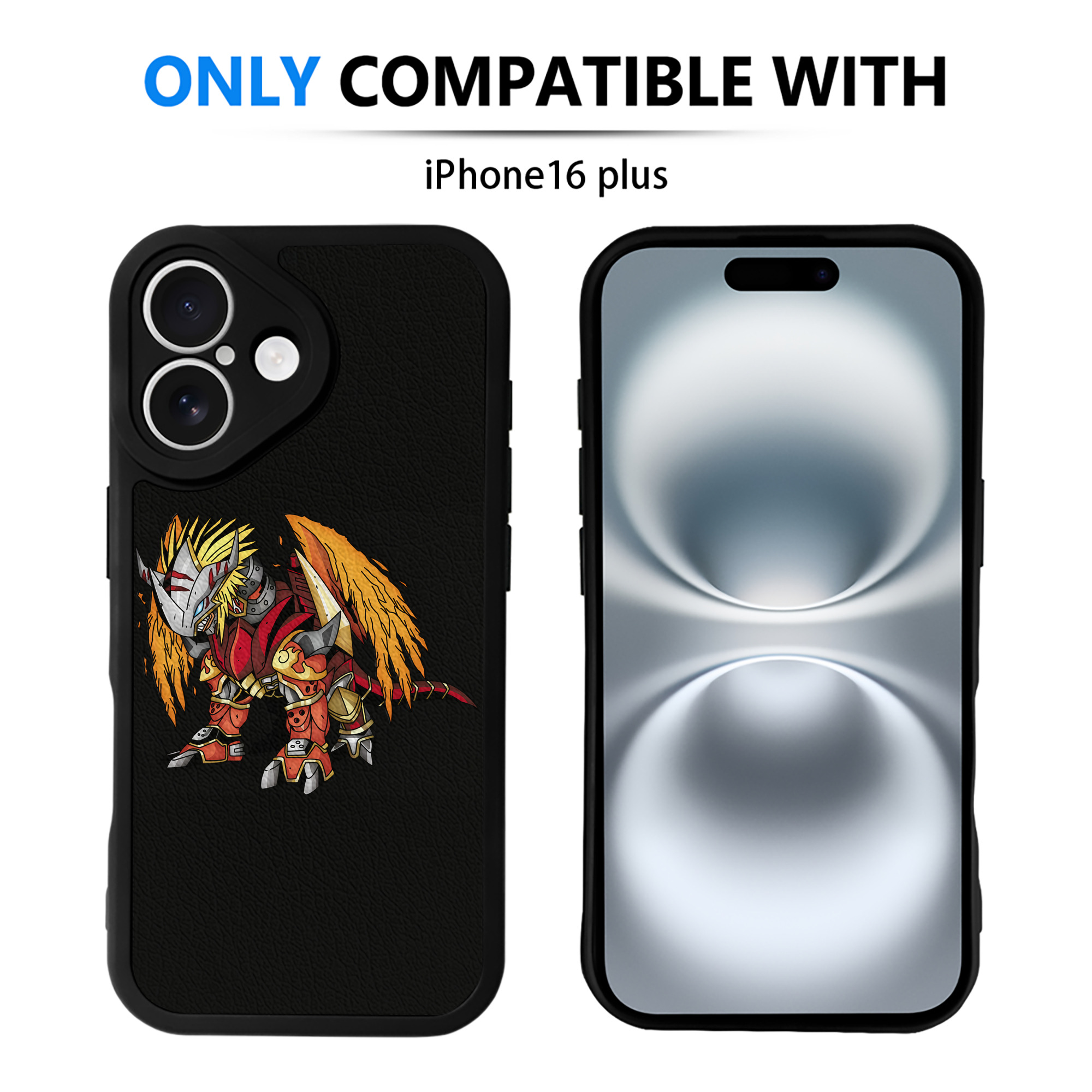 （画像用） Digimon デジタルモンスター/デジモン 【iPhone 16シリーズ対応】シリコンスマホケース（レザー調） 材質：シリコン